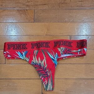 PINK Victoria's Secret Red and Pink Thong